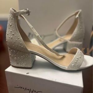 Betsey Johnson heels Pearl/rhinestone